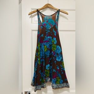 Free People Boho Floral Empire Waist Swing Dress